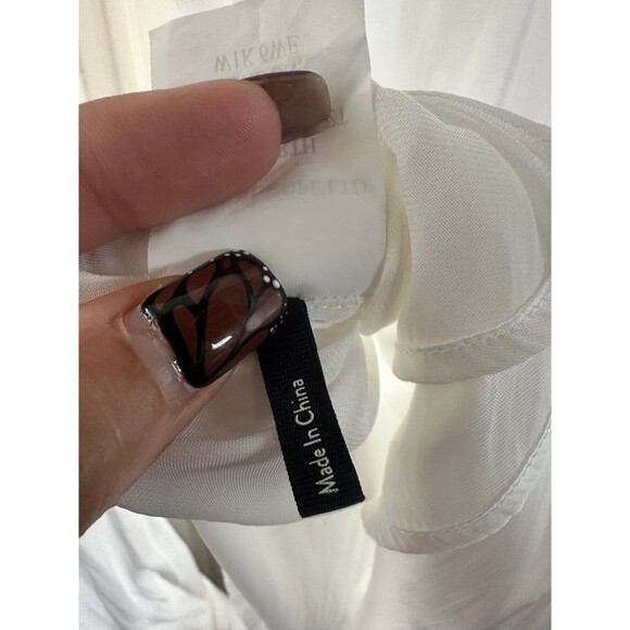 PAIGE Women's Vistah Surplice Front Pleats Peplum Long Sleeve Blouse XS - Picture 12 of 12